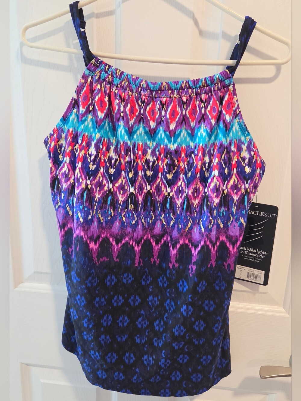 Miraclesuit Ikat Tankini Swimsuit Top Size 10